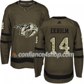 Adidas Maillot de Hockey Nashville Predators Mattias Ekholm 14 2017-2018 Camo Vert Authentic - Homme